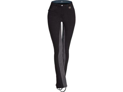 Jezdecké kalhoty Fun ELT s celokoženým sedem, dámské (Velikost 36, Barva black/dark grey)