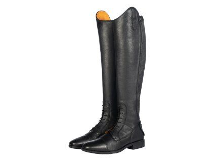 Vysoké jezdecké boty kožené -Titanium Style- long, width M black