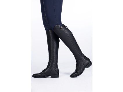 Vysoké jezdecké boty kožené-Titanium Style- extra long, width XL black