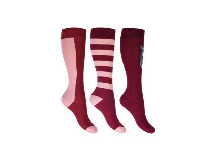 Dětské jezdecké podkolenky -Grenada- set 3 ks rose/wine red HKM