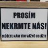 Cedulka na box/ohradu